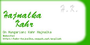 hajnalka kahr business card